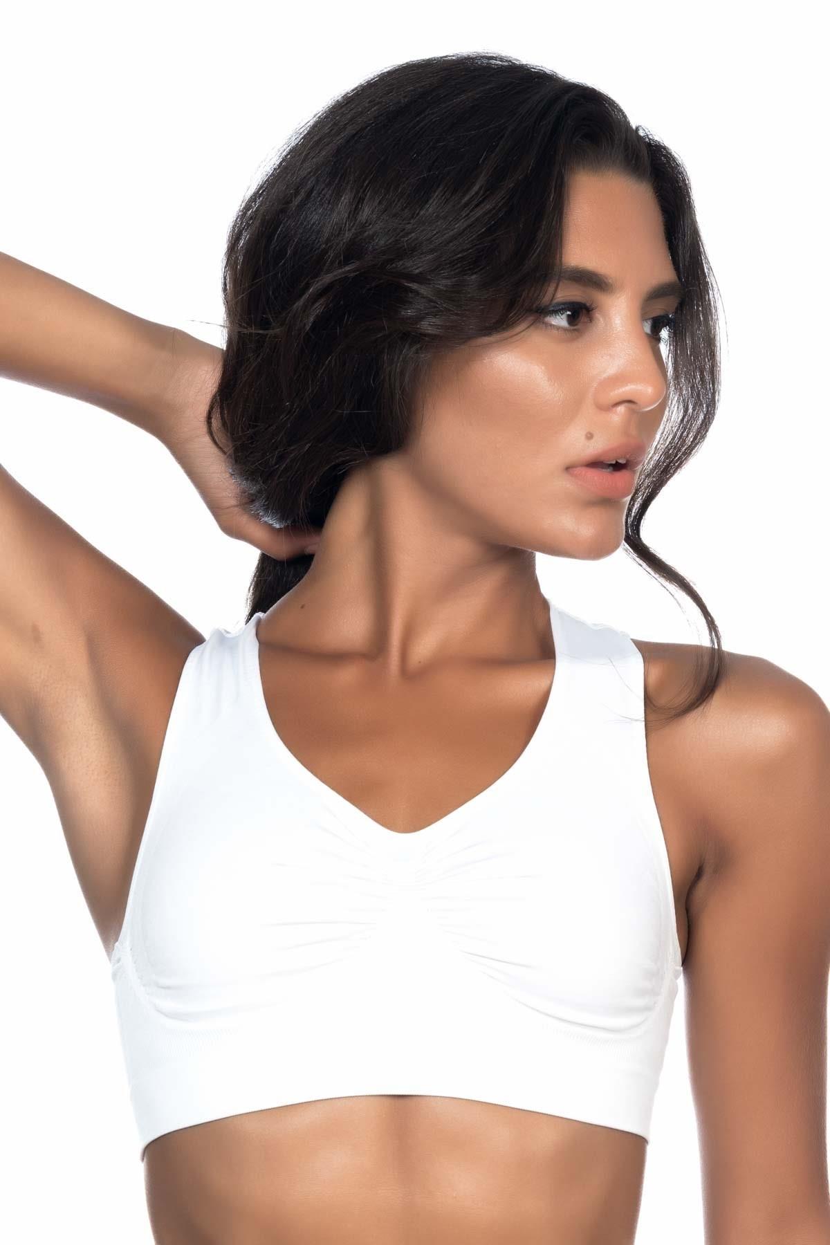 BEYAZ DesBerries 4011 Sporcu Toparlayıcı Büstiyer