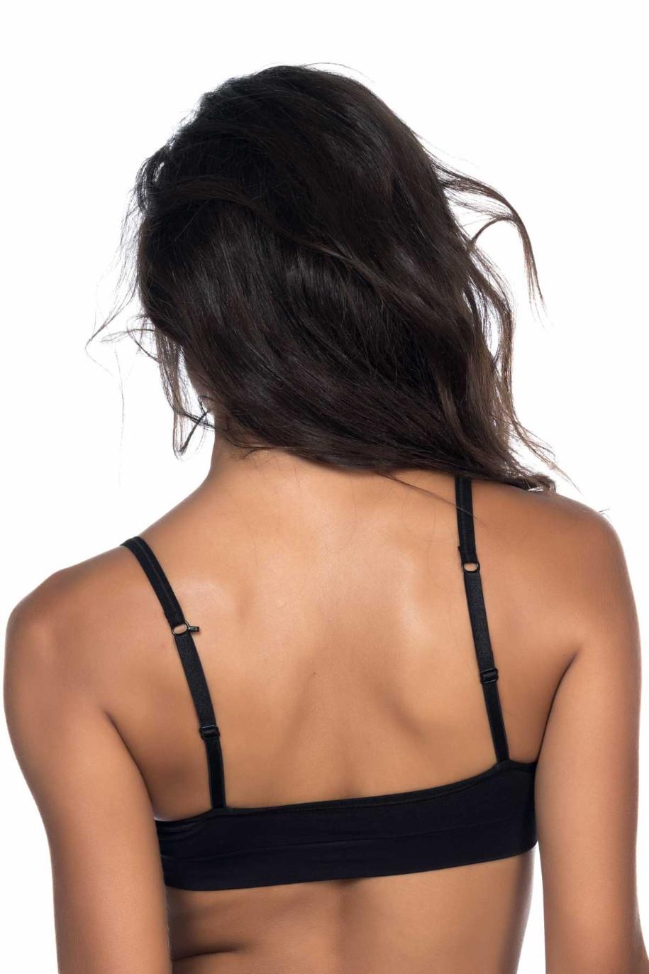 SİYAH DesBerries 4020 Pedli İnce Askılı Büstiyer
