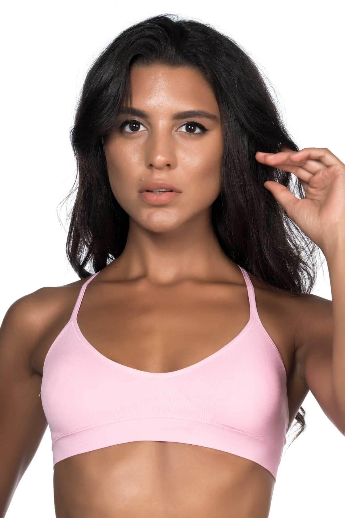 PEMBE DesBerries 4020 Pedli İnce Askılı Büstiyer