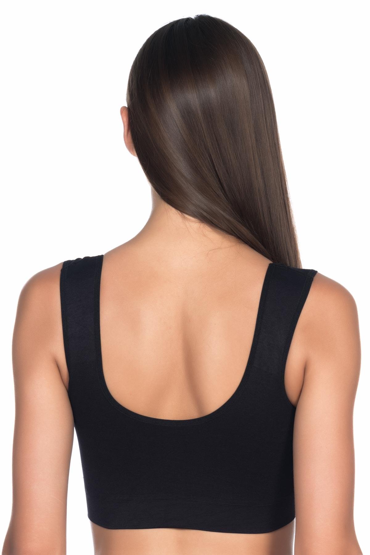 SİYAH DesBerries 4021 Pedli Kalın Askılı Büstiyer