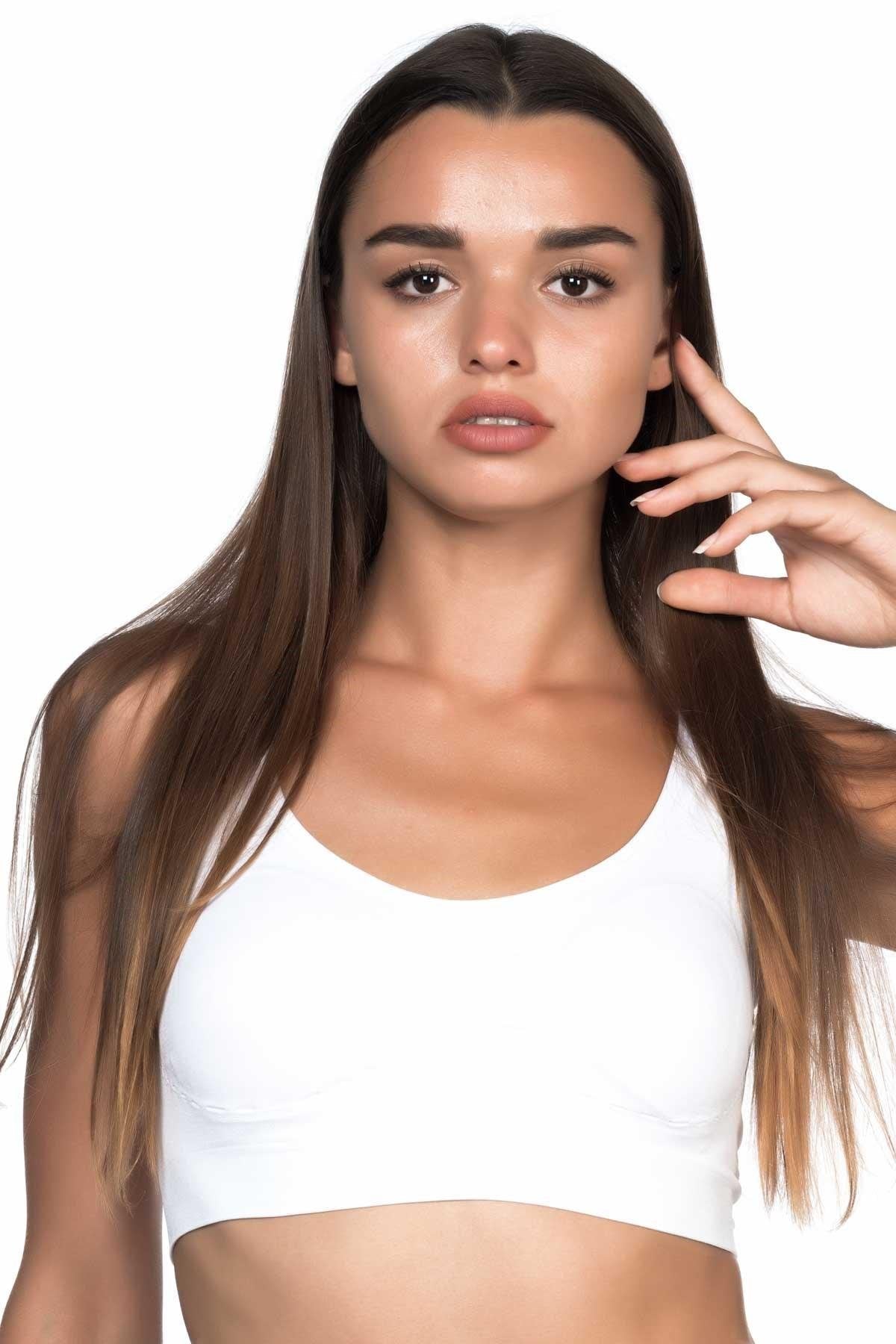 BEYAZ DesBerries 4021 Pedli Kalın Askılı Büstiyer