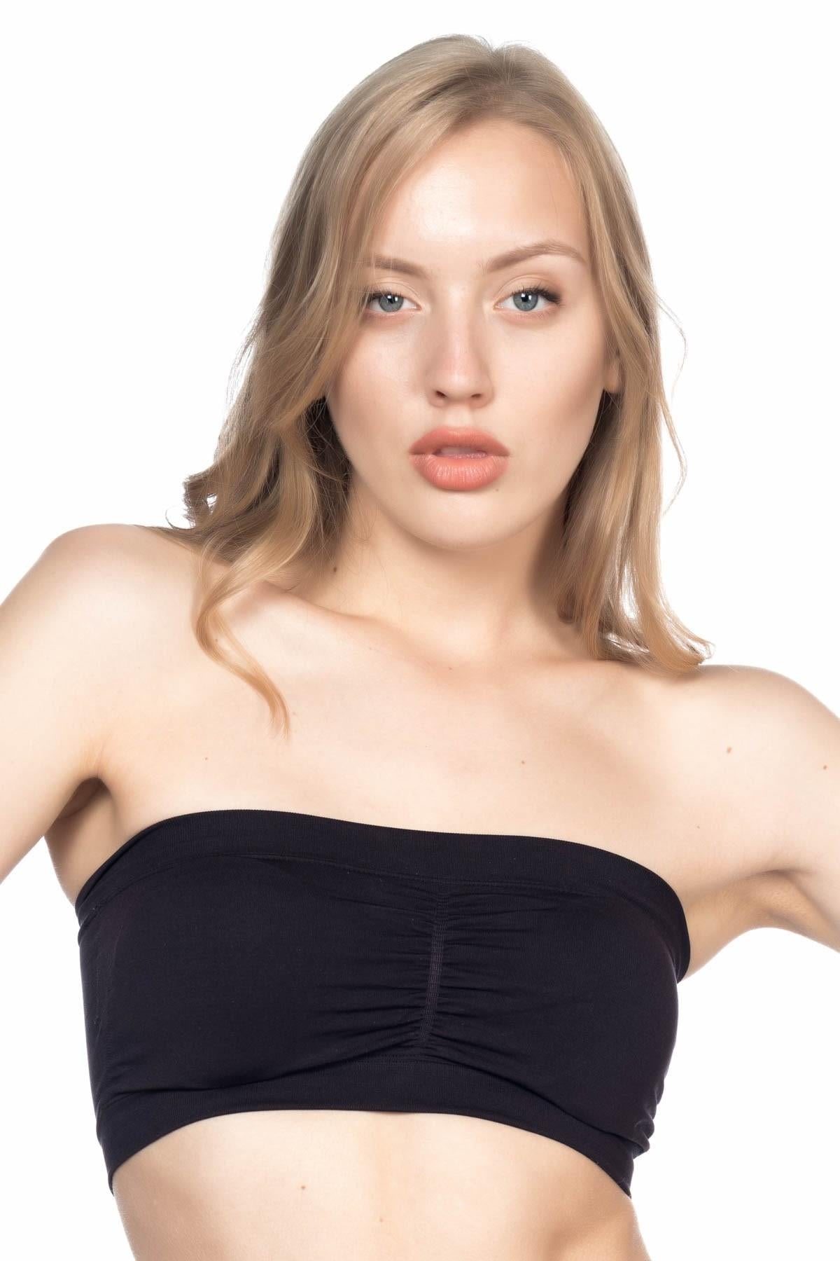 SİYAH 4022 Pedli Straplez Korse