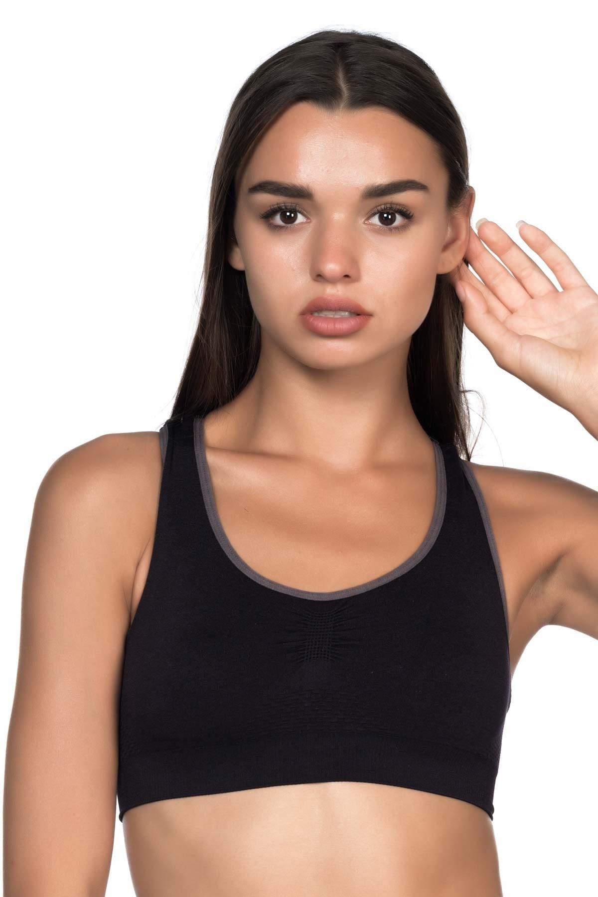 SİYAH-ANTRASİT DesBerries 4024 Double Toparlayıcı Büstiyer