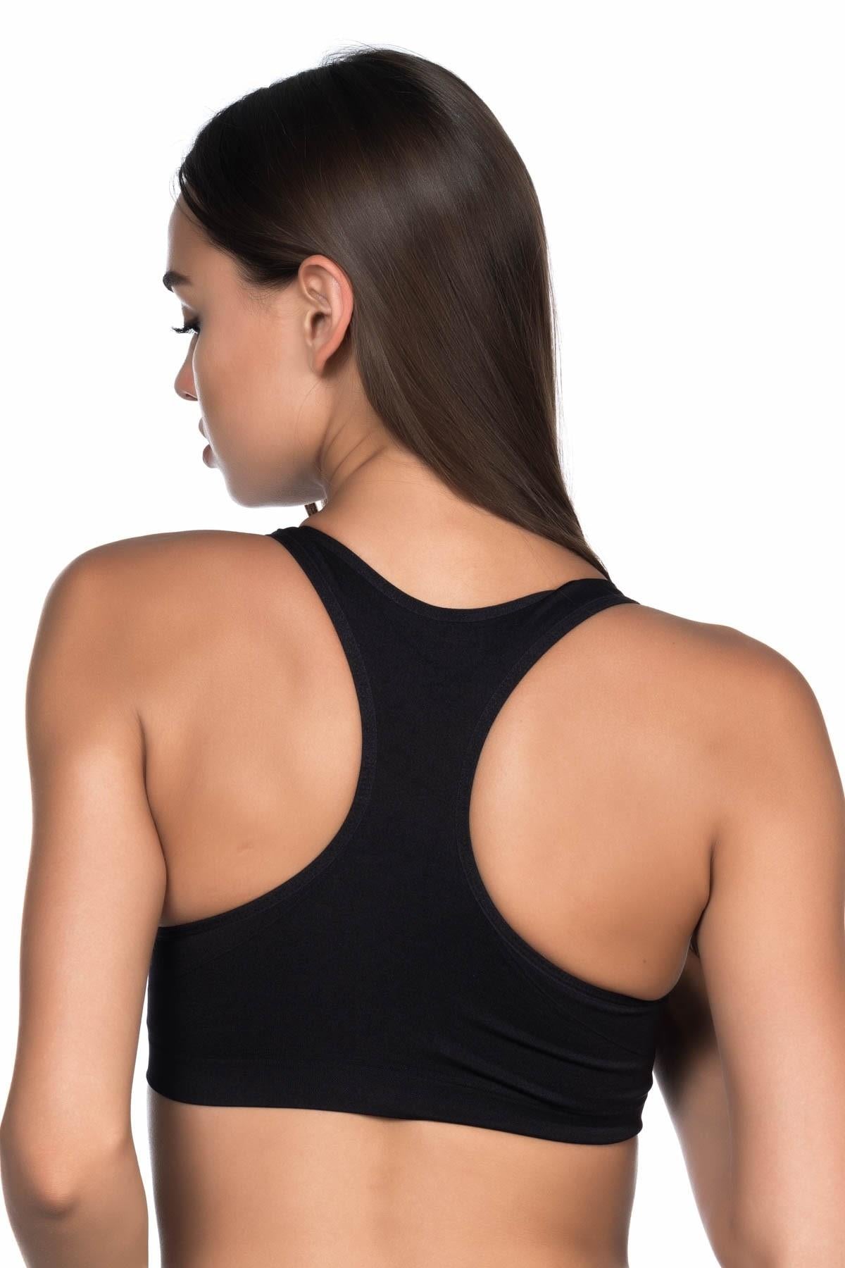 SİYAH DesBerries 4025 Pedli Sporcu Büstiyer