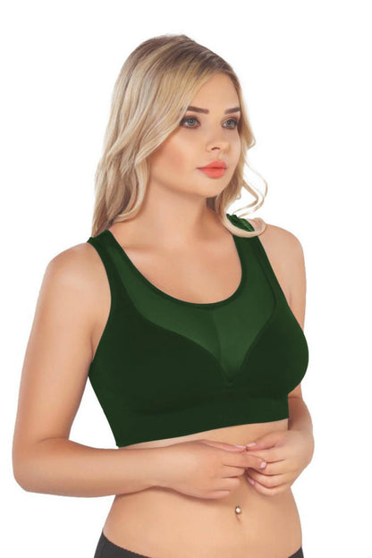 YEŞİL DesBerries 4028 Seamless Tül Toparlayıcı Büstiyer