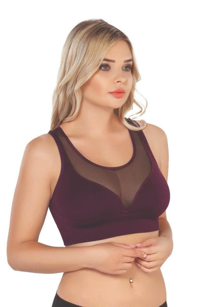 BORDO DesBerries 4028 Seamless Tül Toparlayıcı Büstiyer
