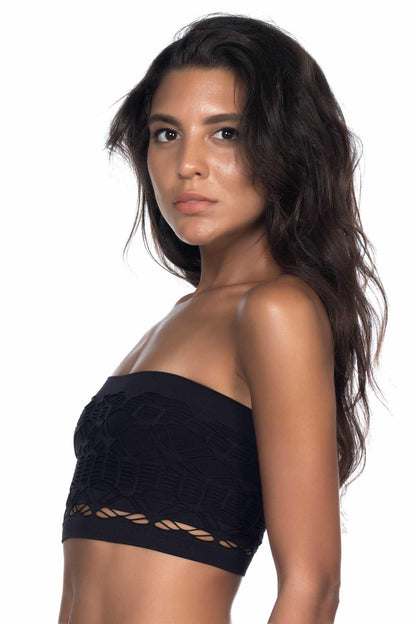 SİYAH DesBerries 4050 Double Örgü Toparlayıcı Straplez Büstiyer