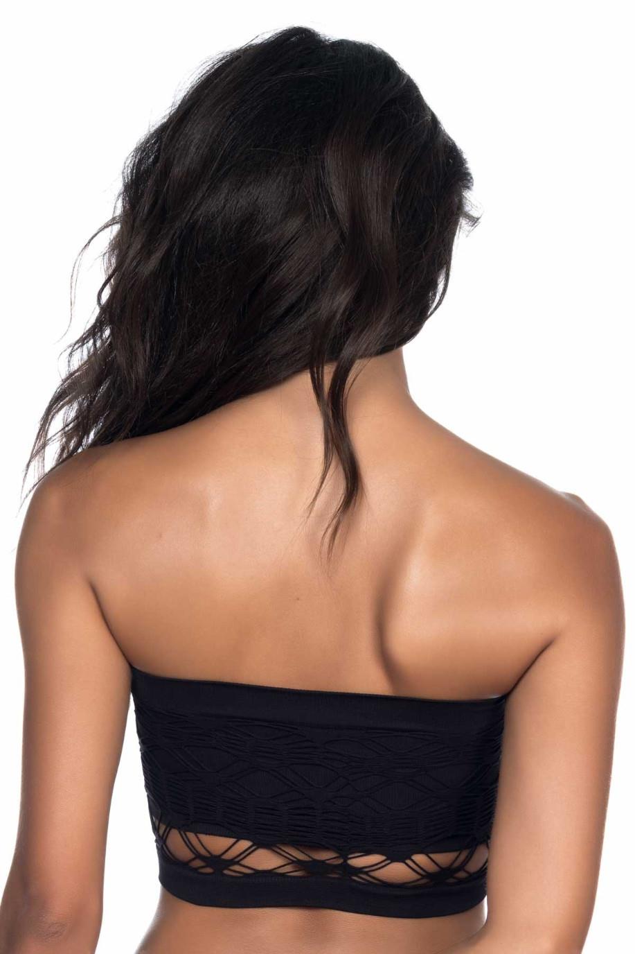 SİYAH DesBerries 4050 Double Örgü Toparlayıcı Straplez Büstiyer