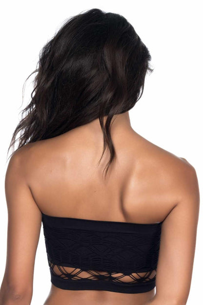 SİYAH DesBerries 4050 Double Örgü Toparlayıcı Straplez Büstiyer