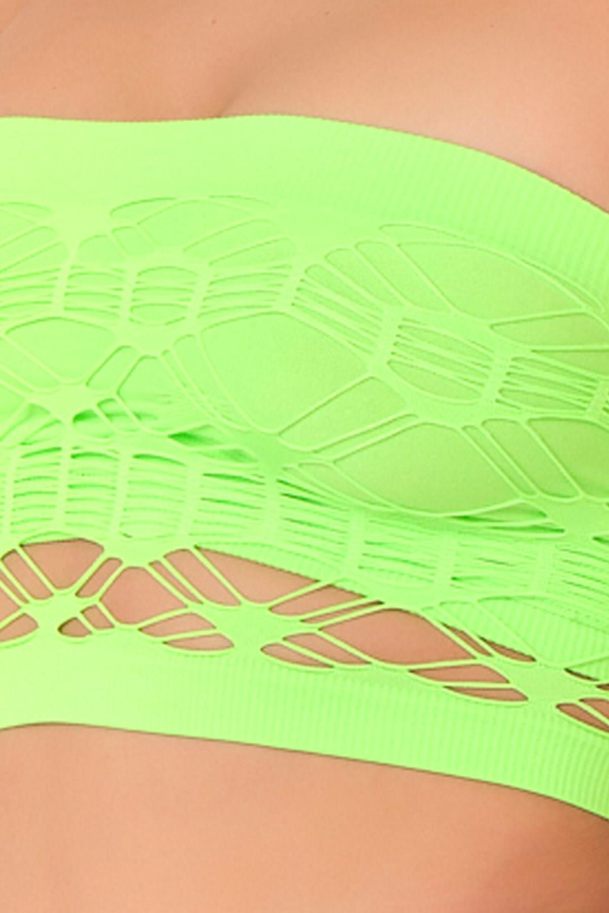 YEŞİL DesBerries 4050 Double Örgü Toparlayıcı Straplez Büstiyer