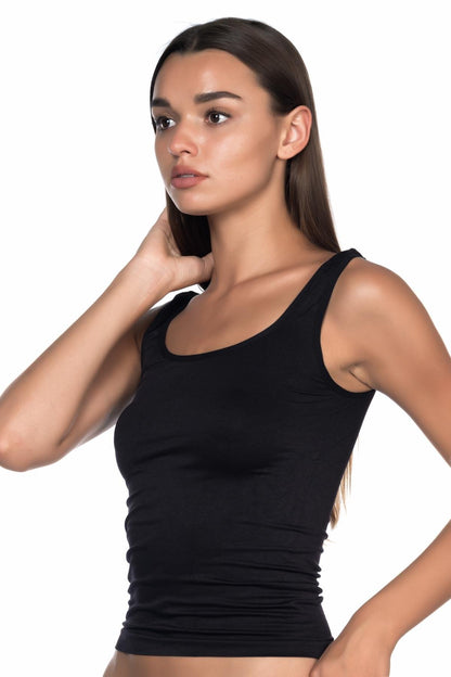 SİYAH DesBerries 5002 Soft Kalın Askılı Uzun Atlet