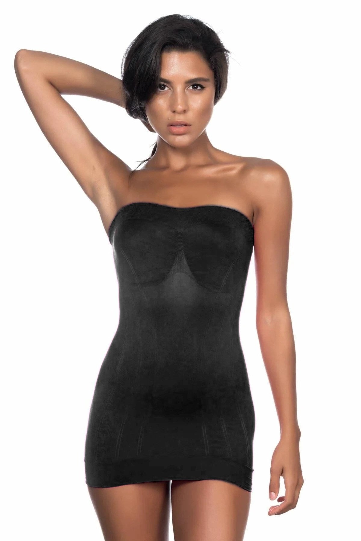 SİYAH 5005 Soft Desenli Straplez Atlet