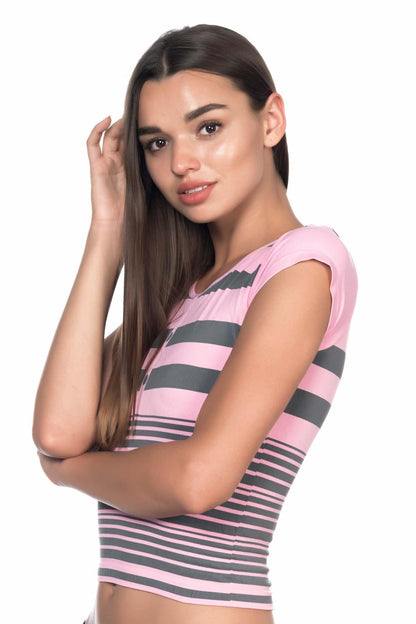 PEMBE GRİ DesBerries 5026 Soft Seamless T Shirt