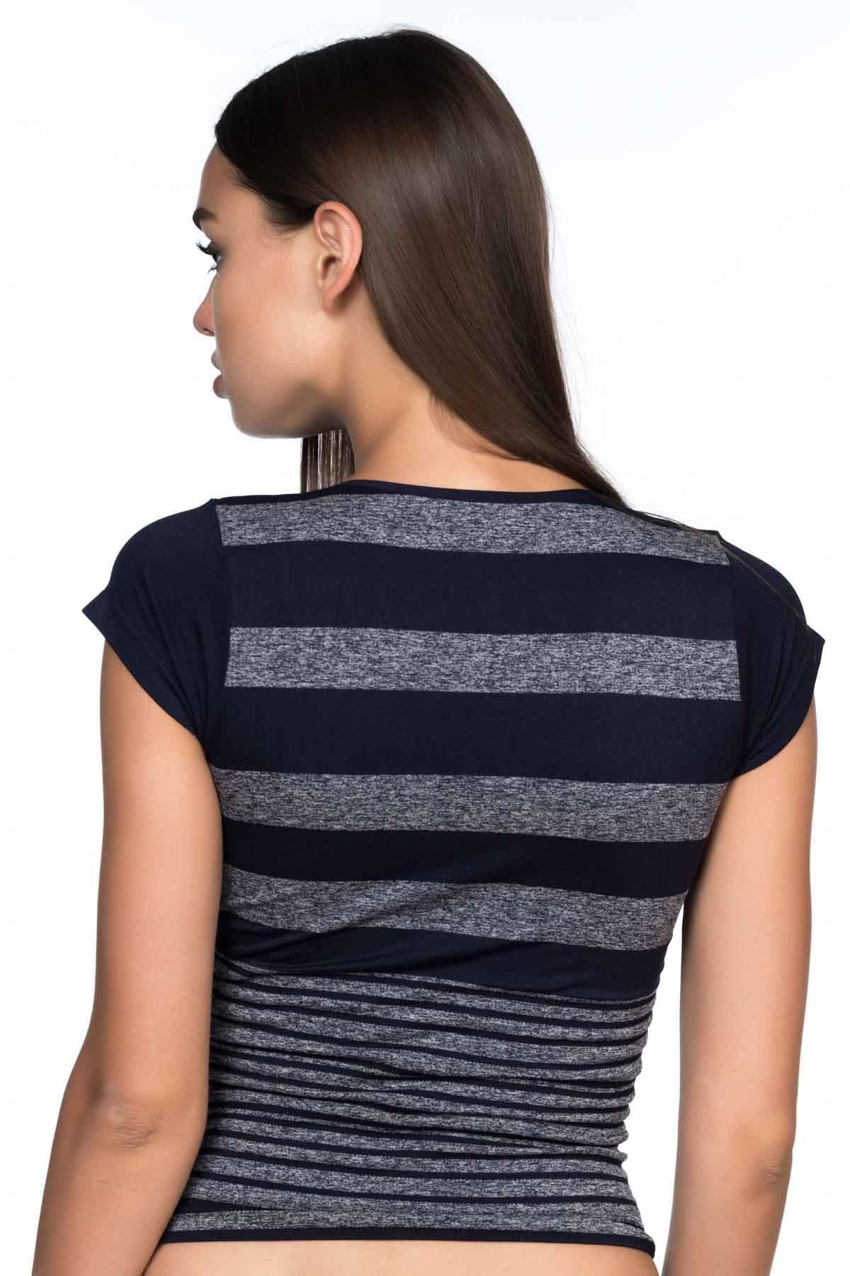 LACİVERT DesBerries 5026 Soft Seamless T Shirt