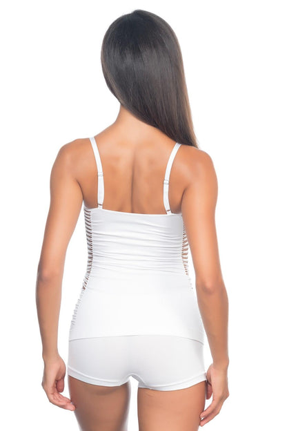 BEYAZ DesBerries 5037 İp Askılı Fantazi Atlet Korse