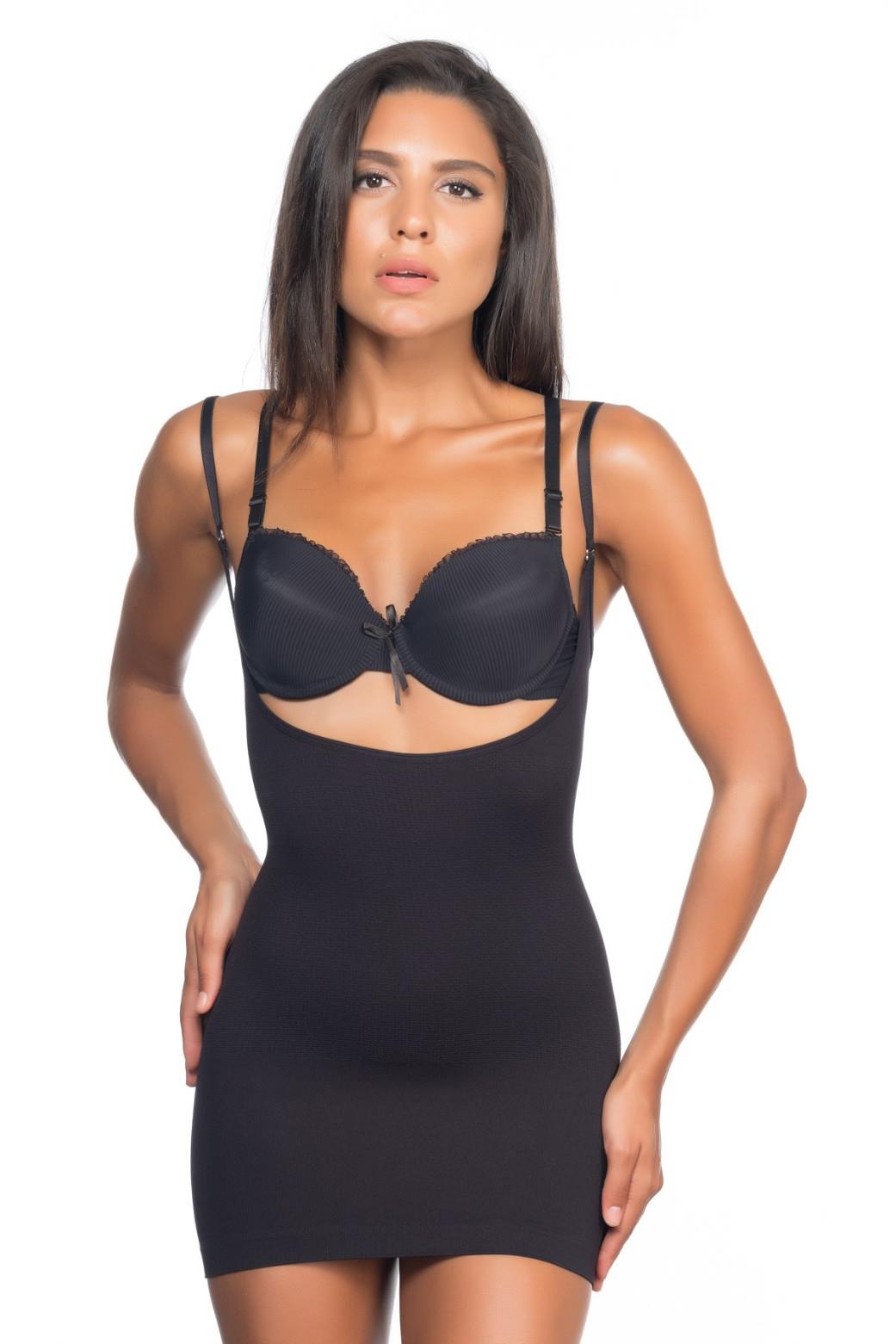 SİYAH DesBerries 5043 Göğsü Açık Masajlı Korse