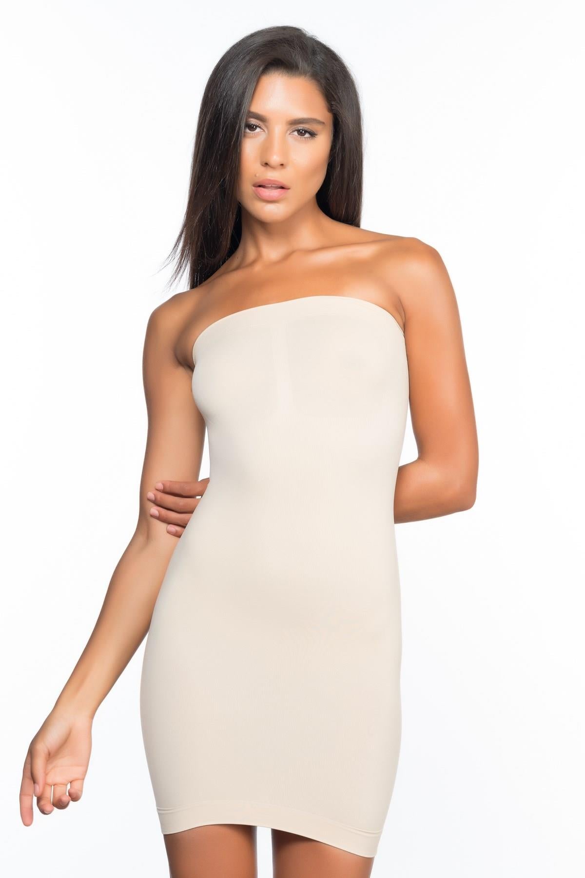 TEN 5065 Straplez Elbise Korse