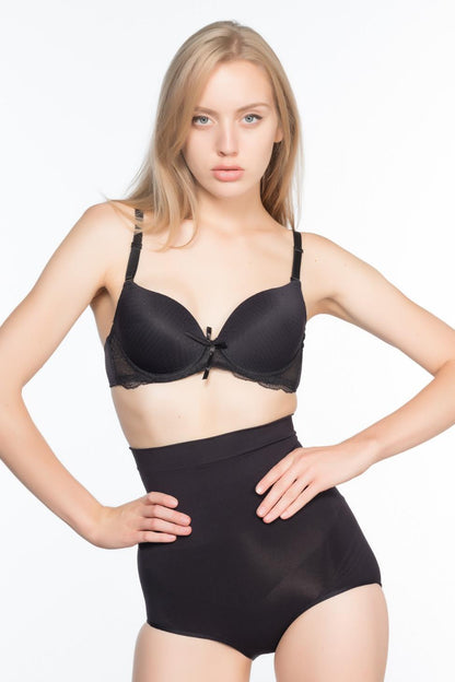 SİYAH DesBerries 7024 Yüksek Bel Slip Korse