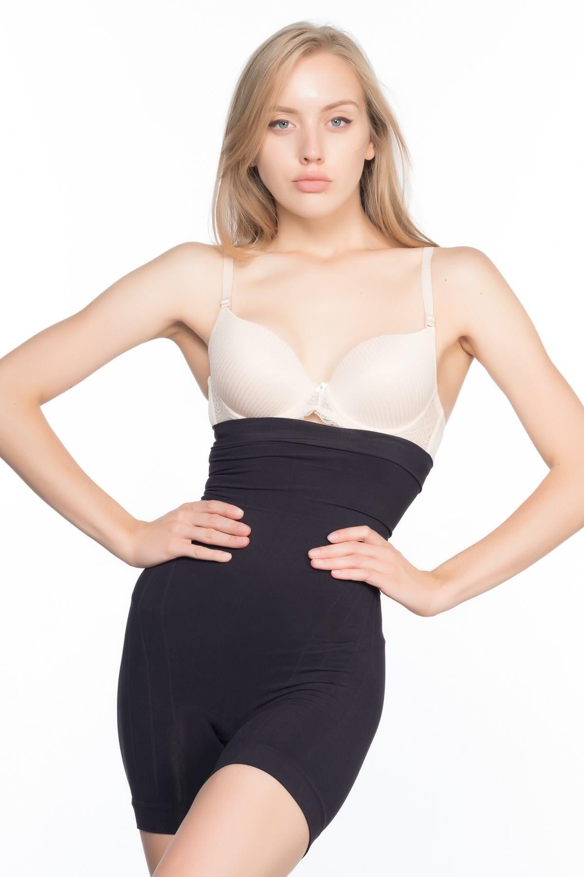 SİYAH DesBerries 7026 Yüksek Bel Paçalı Korse