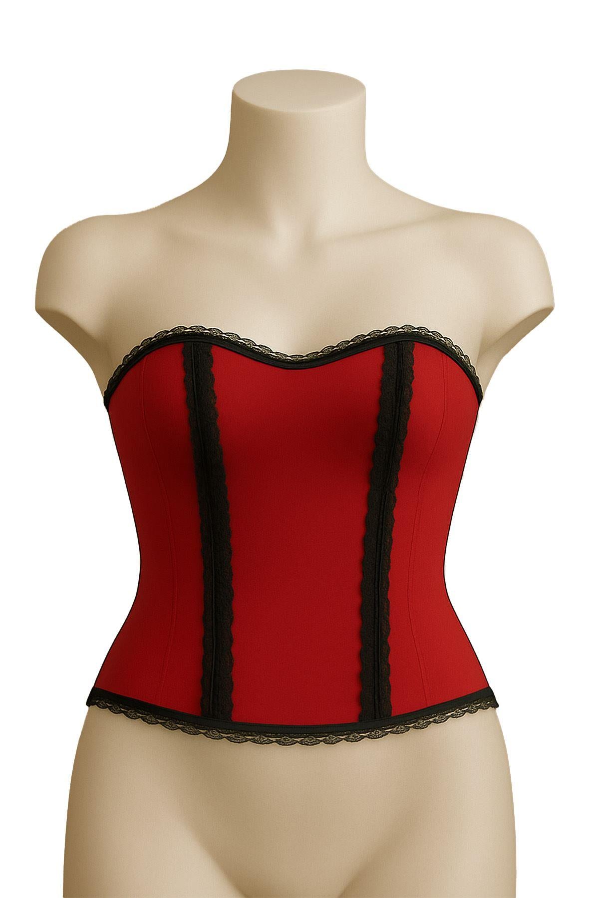 KIRMIZI DesBerries 9155 F Fırfırlı Terletici Büstiyer