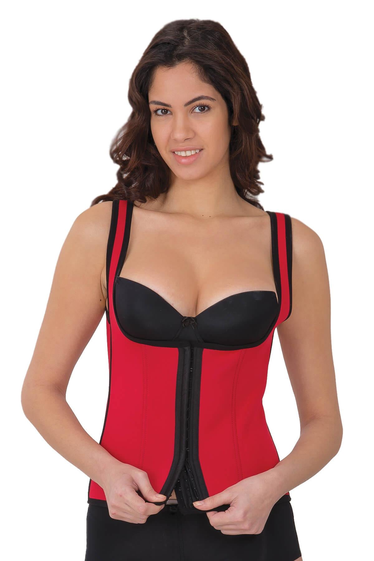 KIRMIZI 9173 Agraflı Göğsü Açık Atlet Korse