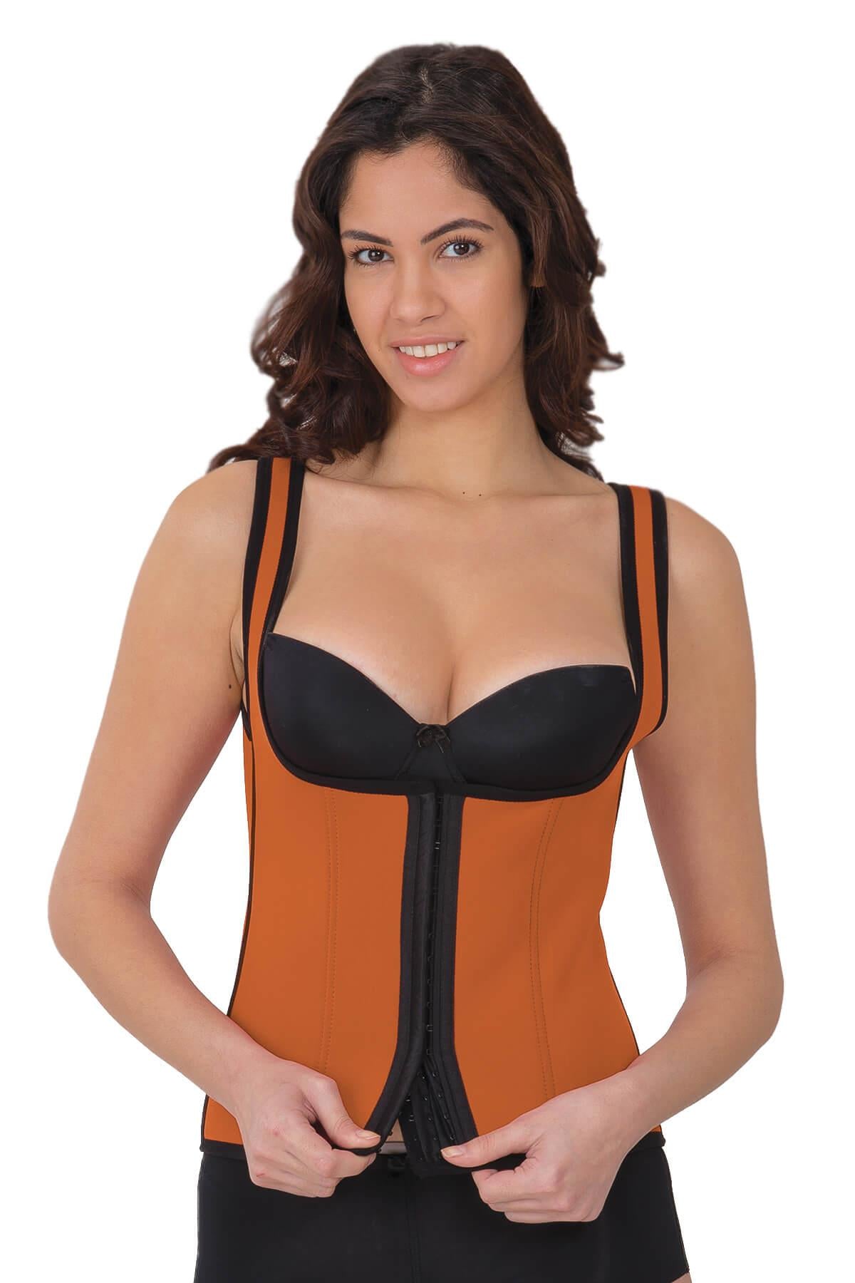 TURUNCU DesBerries 9173 Agraflı Göğsü Açık Atlet Korse