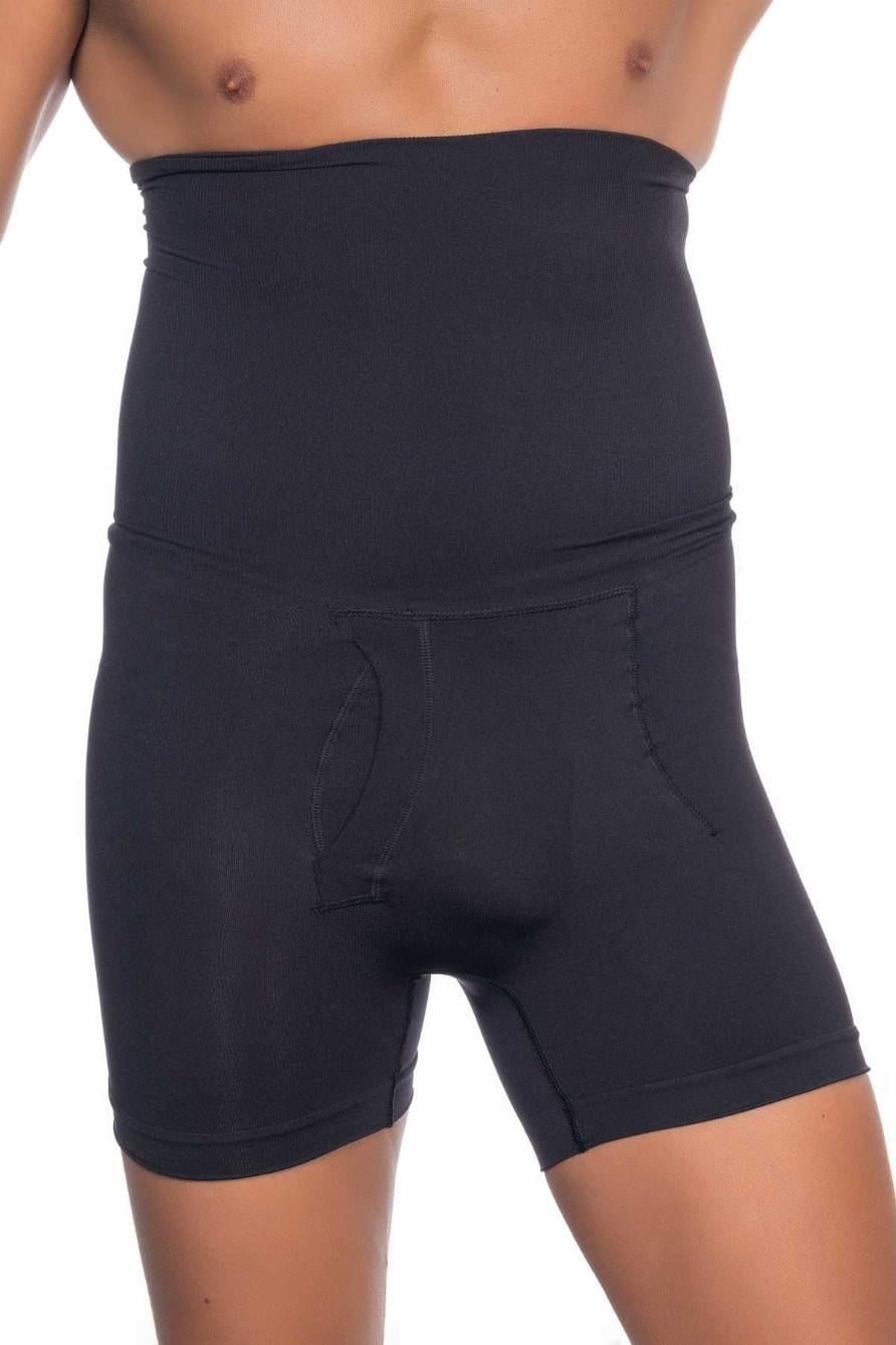 SİYAH E1005 Erkek Yüksek Bel Double Boxer Korse