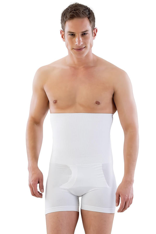 BEYAZ DesBerries E1005 Erkek Yüksek Bel Double Boxer Korse