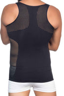SİYAH DesBerries E1006 Fileli Erkek Korse Atlet