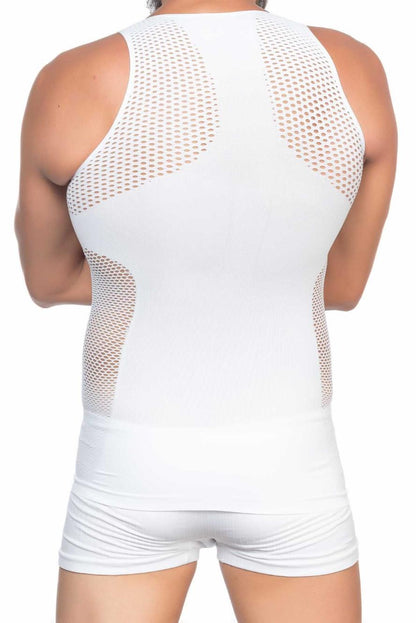 BEYAZ DesBerries E1006 Fileli Erkek Korse Atlet