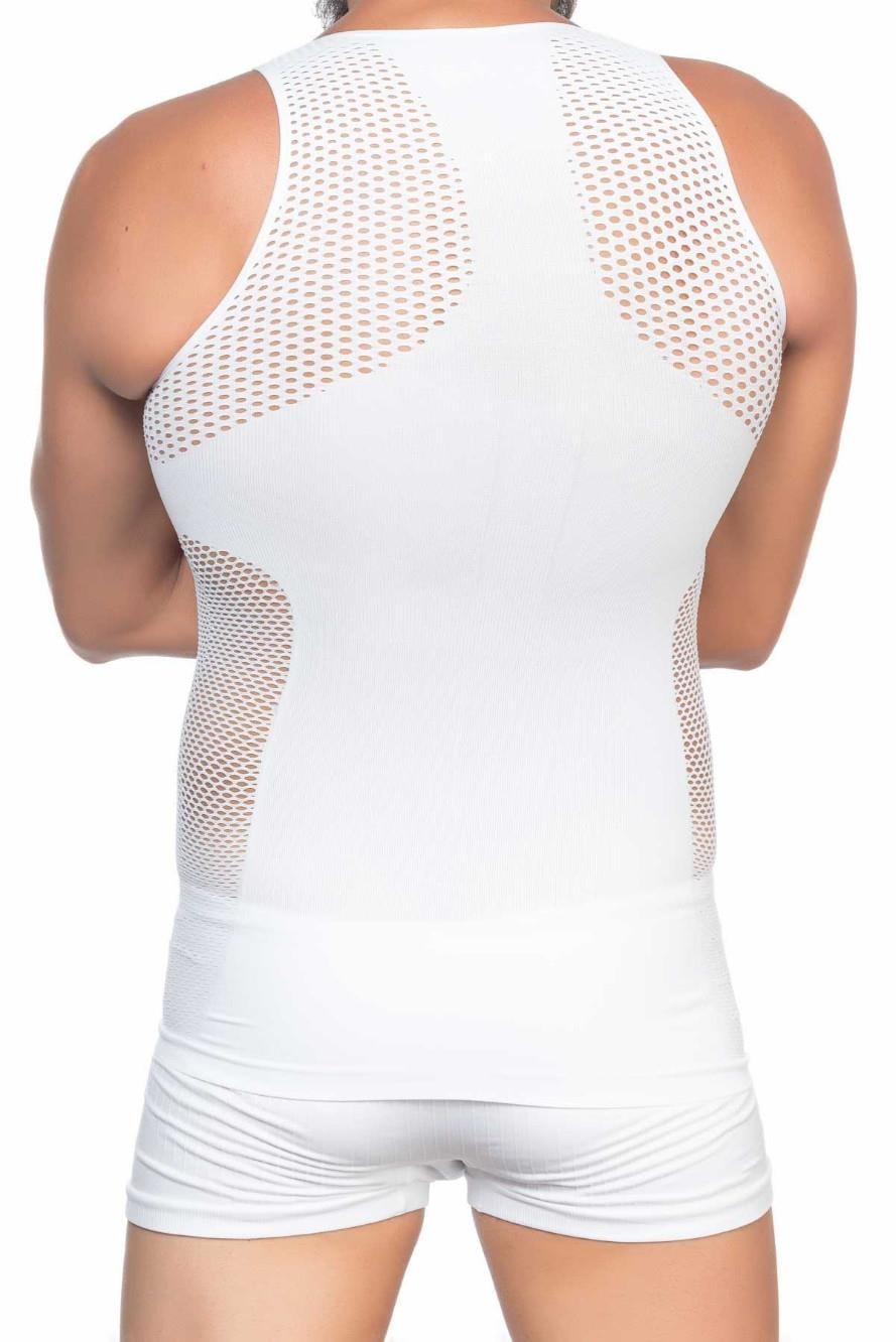 BEYAZ DesBerries E1006 Fileli Erkek Korse Atlet