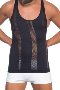 SİYAH DesBerries E1009 Fileli Erkek Korse Atlet