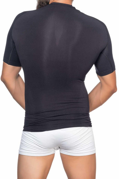 SİYAH DesBerries E1010 Yarım Kol Erkek Korse Atlet