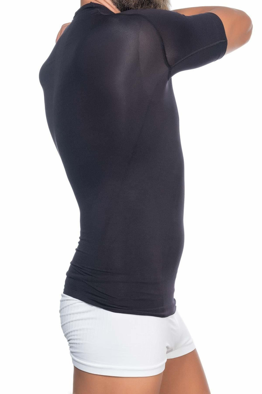 SİYAH DesBerries E1010 Yarım Kol Erkek Korse Atlet