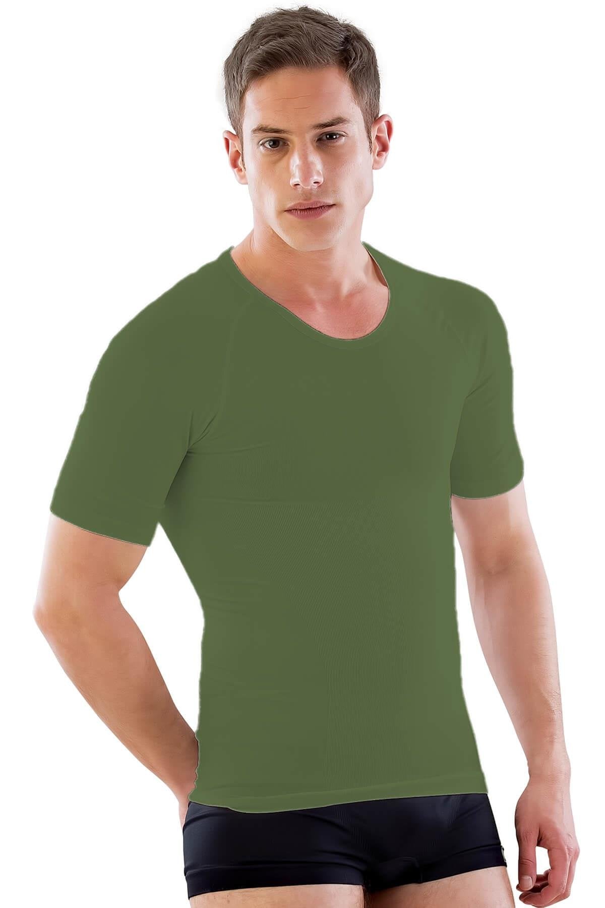 HAKİ YEŞİL DesBerries E1010 Yarım Kol Erkek Korse Atlet